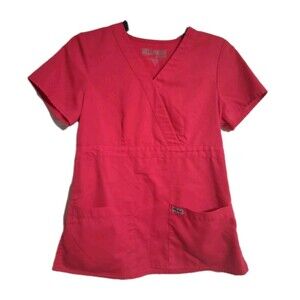 Women's Barco Grey's Anatomy Dark Pink Scrub Top Size S
